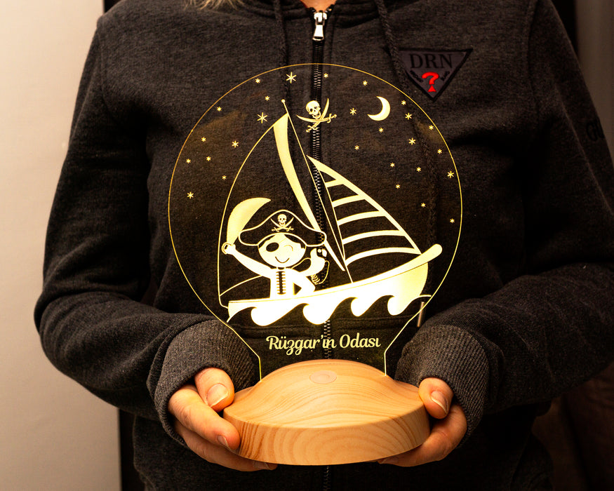 Korsan Temalı Erkek Çocuk Odası Hediyesi Led Lamba