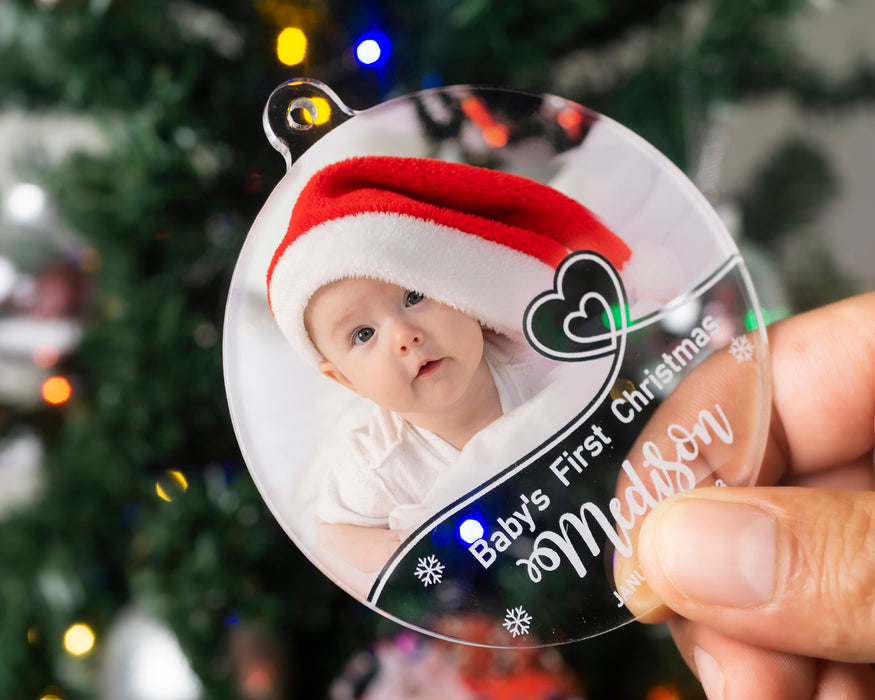 Fotoğraflı Yılbaşı Ağaç Süsü –  Kişiye Özel Hatıra 1 Adet