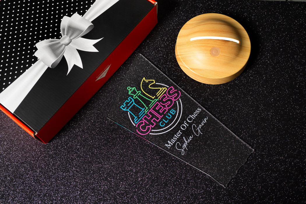 Satranç Temalı Hediye Gece Lambası – Satranç Turnuvası Ödülü -  Satranç Tutkunlarına Özel Hediyesi