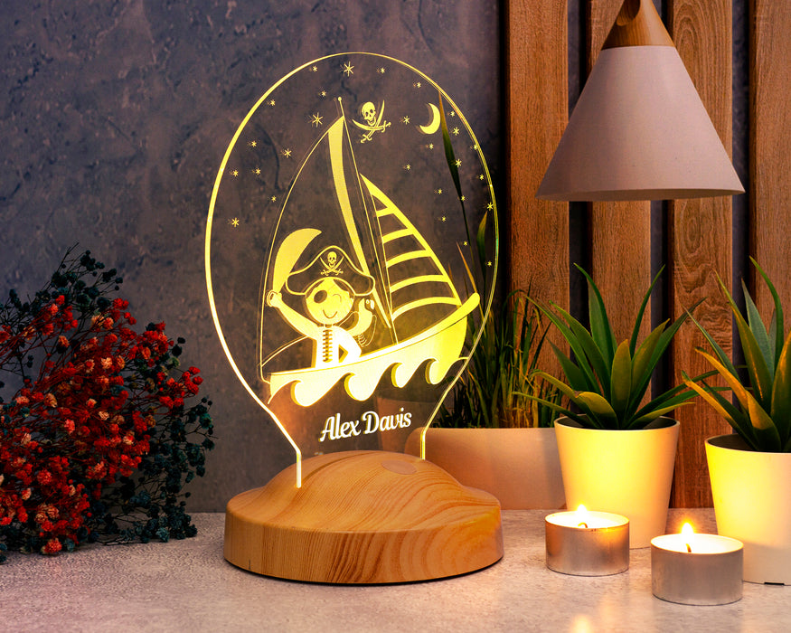 Korsan Temalı Erkek Çocuk Odası Hediyesi Led Lamba