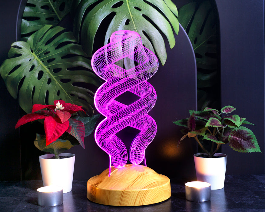 Spiral Şeklinde Gece Lambası, Helezon 3D Led Lamba