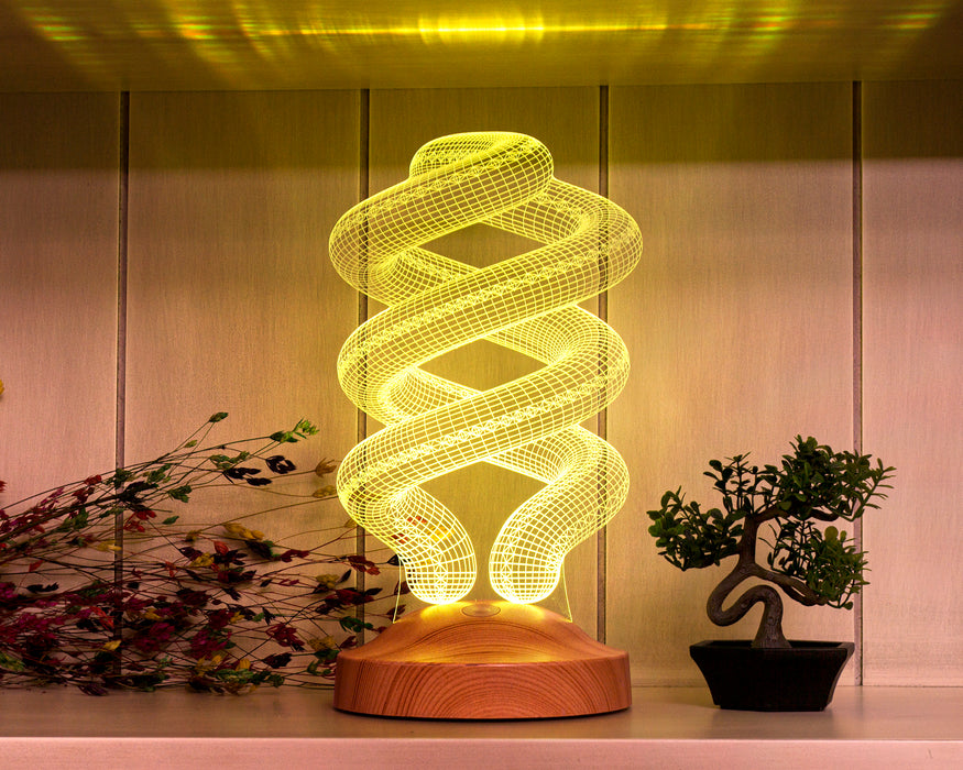 Spiral Şeklinde Gece Lambası, Helezon 3D Led Lamba