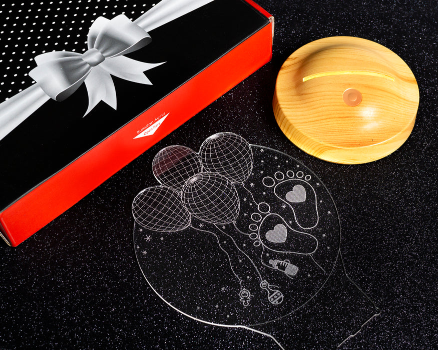 Hoş Geldin Bebek Hediyesi 3 Boyutlu Led Lamba, Bebek Görme Hediyesi, Yeni Doğan Bebek Hastane Hediyesi