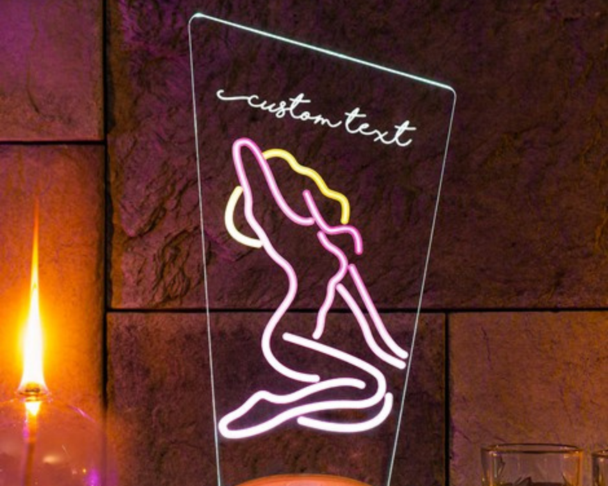 Kadın Figürlü Kişiye Özel Dans Eden Led Lamba, Striptiz Neon Lamba