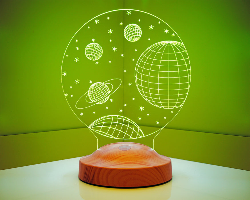 3 Boyutlu Uzay Temalı, Çocuk Odası Hediyesi, Galaksi Hediyesi, Gezegenler, Satürn Led Lamba