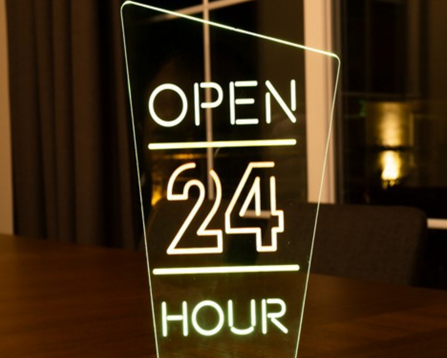 Open 24 Hour Neon Lamba