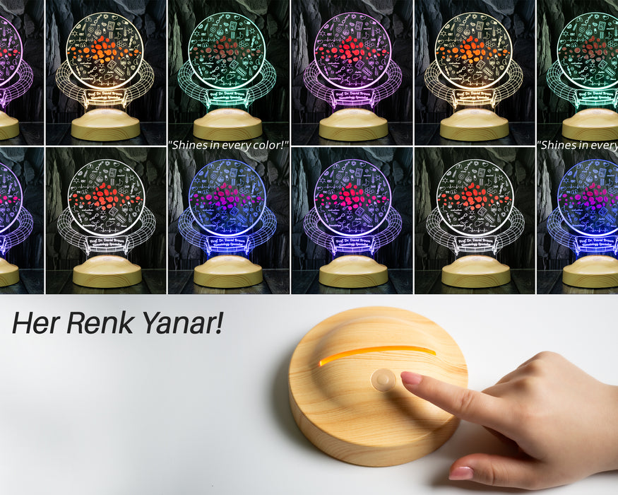 Hematoloji Uzmanı Hediyesi - Laborant Hediyesi - Laboratuvar Çalışanına Hediye Kişiye Özel Led Lamba