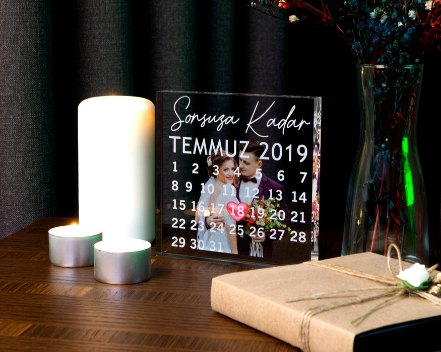 Kişiye Özel Blok Akrilik Pleksiglas Fotoğraf Baskılı Plaket, Şeffaf Kenarlı Hediyelik Çerçeve