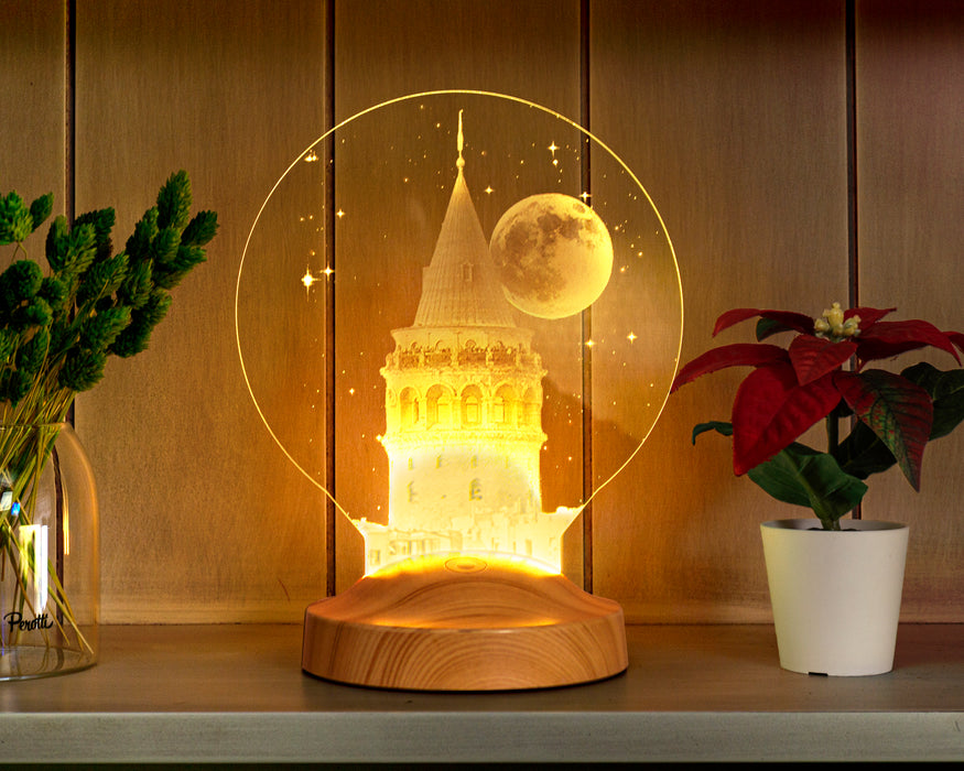 3 Boyutlu Galata Kulesi Led Lamba