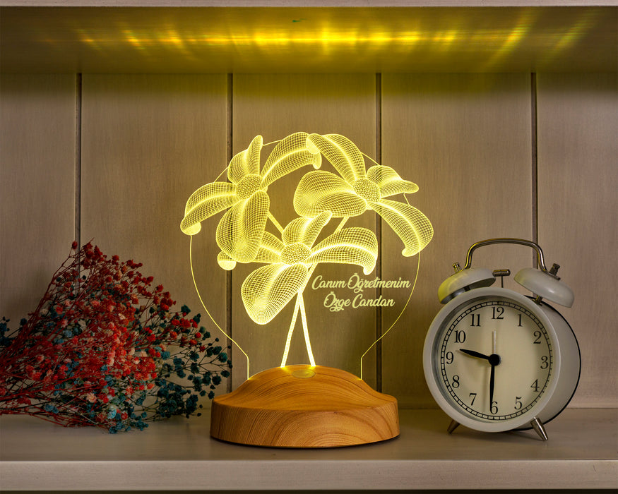 Öğretmene Hediye, Mezuniyet Hatırası Hediyesi, İsimli Öğretmenler Günü Hediyesi 3 Boyutlu Led Lamba