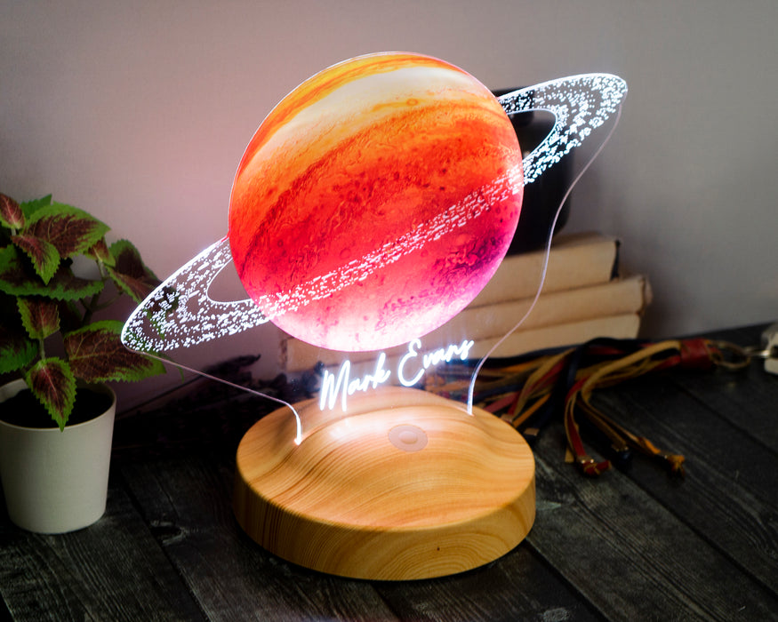 Uzay Temalı, İsimli Çocuk Odası Hediyesi, Galaksi Hediyesi, Gezegenler, Satürn Led Lamba