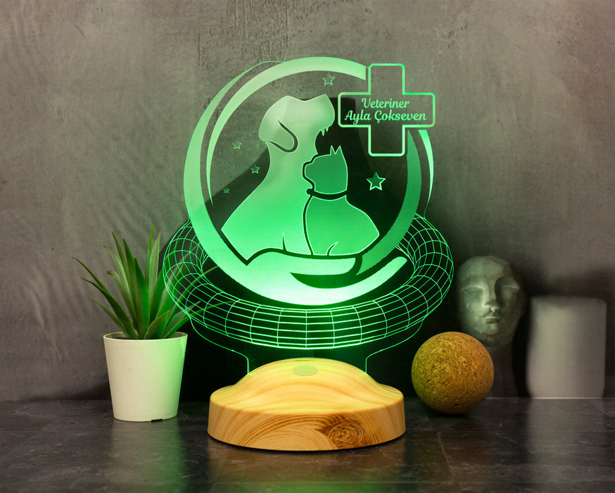 Dünya Veteriner Hekimler Günü Hediyesi, Kişiye Özel Veteriner Hekim 3D Led Lamba
