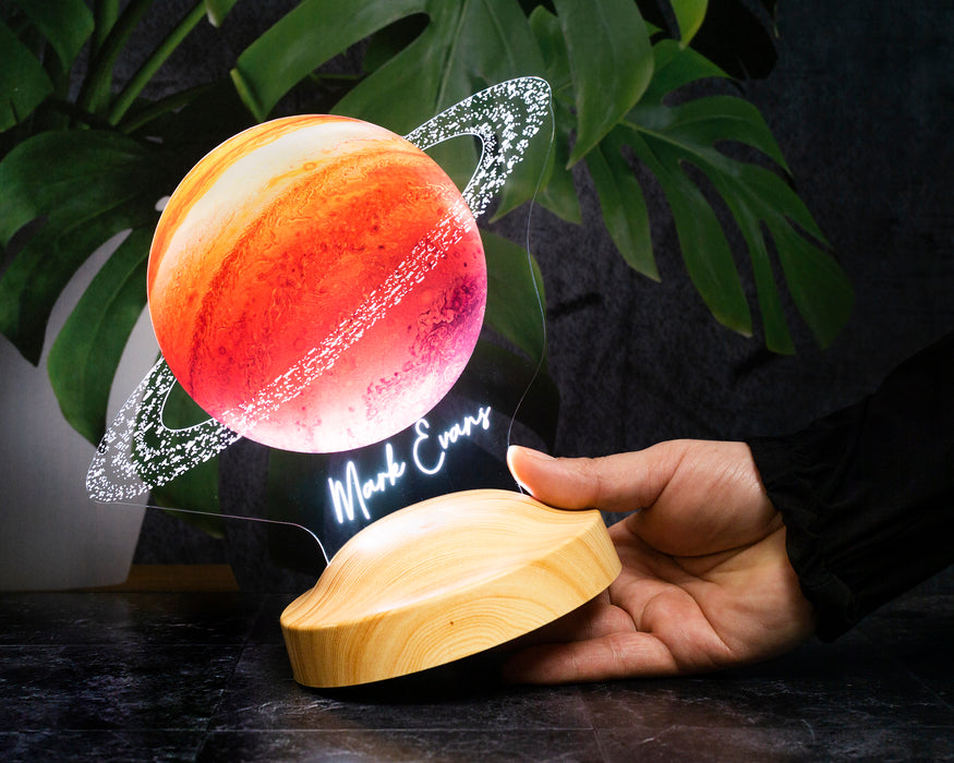 Uzay Temalı, İsimli Çocuk Odası Hediyesi, Galaksi Hediyesi, Gezegenler, Satürn Led Lamba