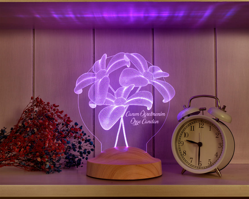 Öğretmene Hediye, Mezuniyet Hatırası Hediyesi, İsimli Öğretmenler Günü Hediyesi 3 Boyutlu Led Lamba