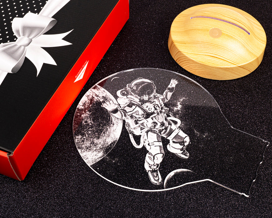 Astronot, Kozmonot, Astronot Hediyesi, Uzay Hediyesi, Kişiye Özel 3D Led Lamba