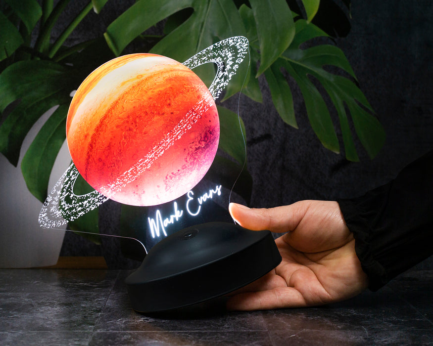 Uzay Temalı, İsimli Çocuk Odası Hediyesi, Galaksi Hediyesi, Gezegenler, Satürn Led Lamba