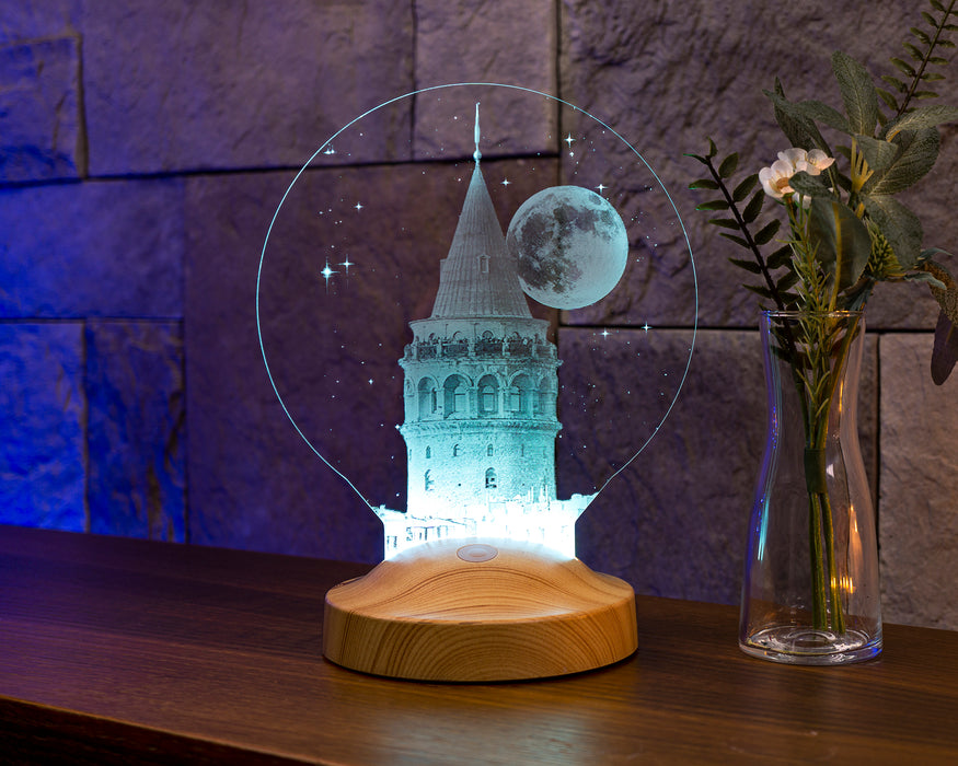 3 Boyutlu Galata Kulesi Led Lamba