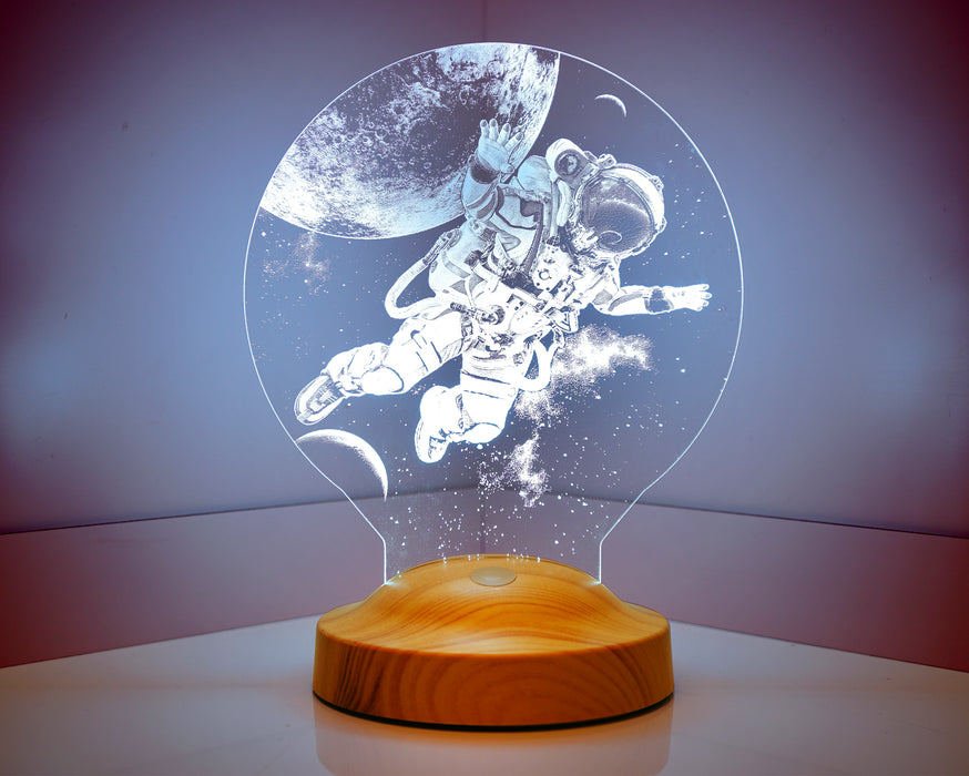 Astronot, Kozmonot, Astronot Hediyesi, Uzay Hediyesi, Kişiye Özel 3D Led Lamba