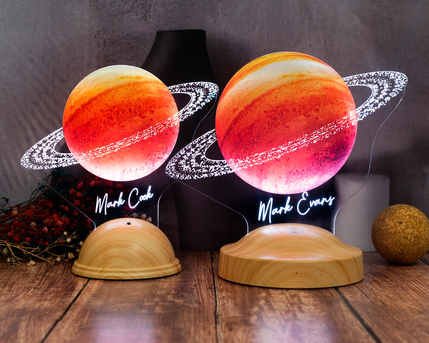 Uzay Temalı, İsimli Çocuk Odası Hediyesi, Galaksi Hediyesi, Gezegenler, Satürn Led Lamba