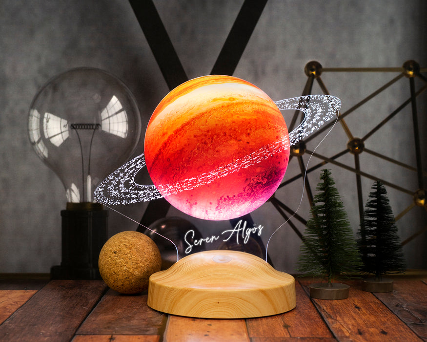 Uzay Temalı, İsimli Çocuk Odası Hediyesi, Galaksi Hediyesi, Gezegenler, Satürn Led Lamba