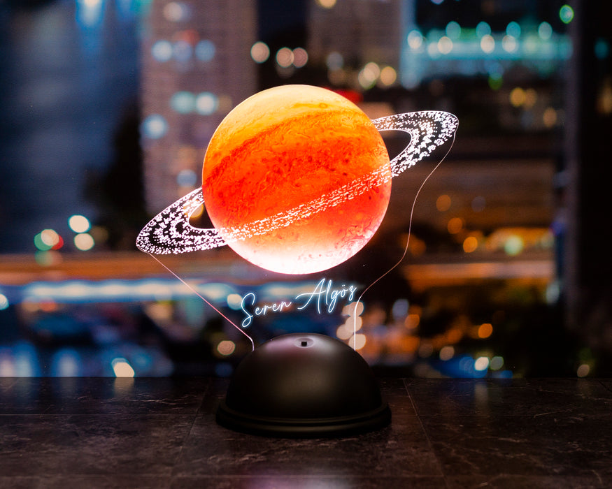 Uzay Temalı, İsimli Çocuk Odası Hediyesi, Galaksi Hediyesi, Gezegenler, Satürn Led Lamba