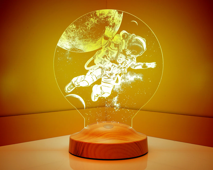 Astronot, Kozmonot, Astronot Hediyesi, Uzay Hediyesi, Kişiye Özel 3D Led Lamba