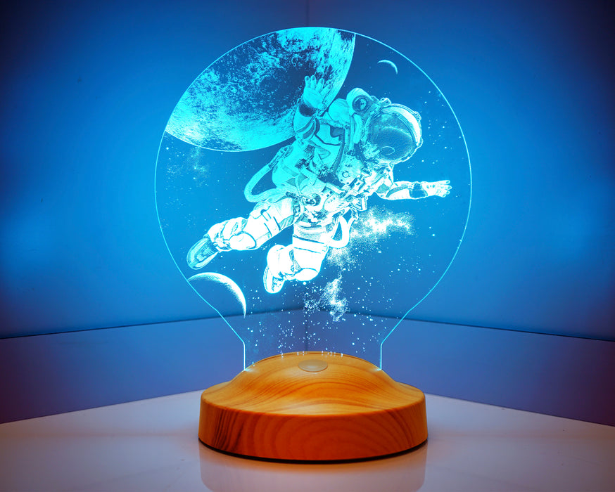 Astronot, Kozmonot, Astronot Hediyesi, Uzay Hediyesi, Kişiye Özel 3D Led Lamba