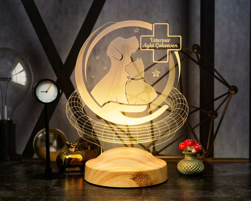 Dünya Veteriner Hekimler Günü Hediyesi, Kişiye Özel Veteriner Hekim 3D Led Lamba