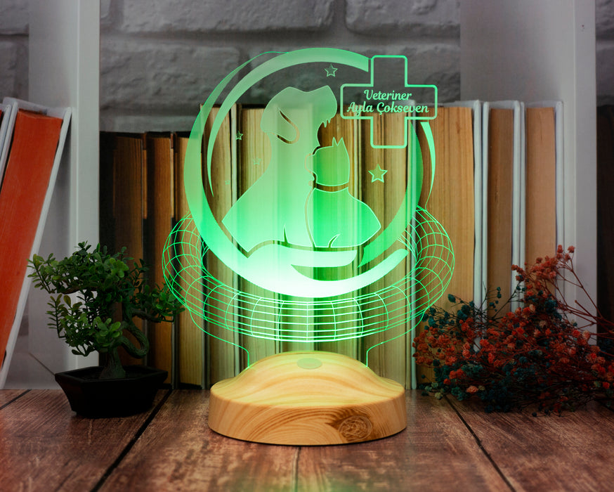 Dünya Veteriner Hekimler Günü Hediyesi, Kişiye Özel Veteriner Hekim 3D Led Lamba