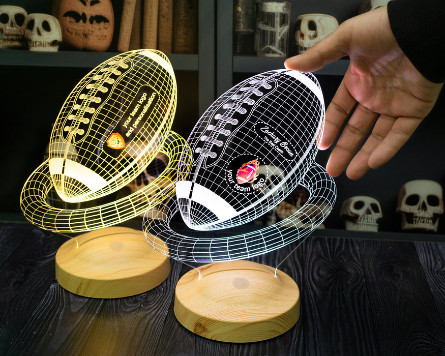 Amerikan Futbolu Topu Hediyesi Led Gece Lambası, Türkiye Korumalı Futbol Ligi Hediyesi, Amerikan Futbolu Hayranlarına Hediye 3 Boyutlu Gece Lambası