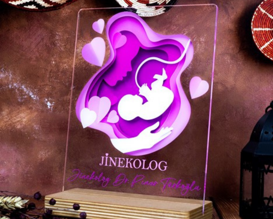 Jinekolog Doktor Hediyesi, Kişiye Özel Jinekoloğa Hediye Baskılı Masa Dekoru