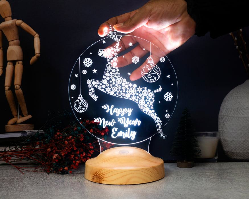 Yeni Yıl Hediyesi Kişiye Özel Yılbaşı Hediyesi Sıçrayan Geyik Led Lamba