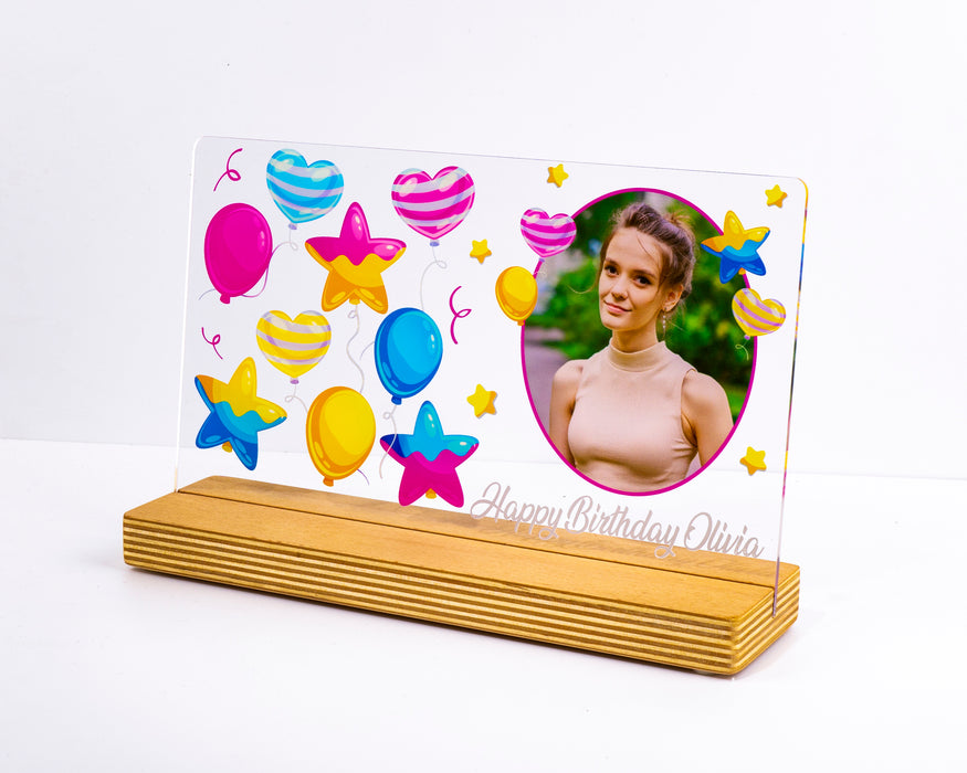 Kişiye Özel Pleksi Şeffaf Tablo Fotoğraflı Doğum Günü Hediyesi Özel Hediye Paketli