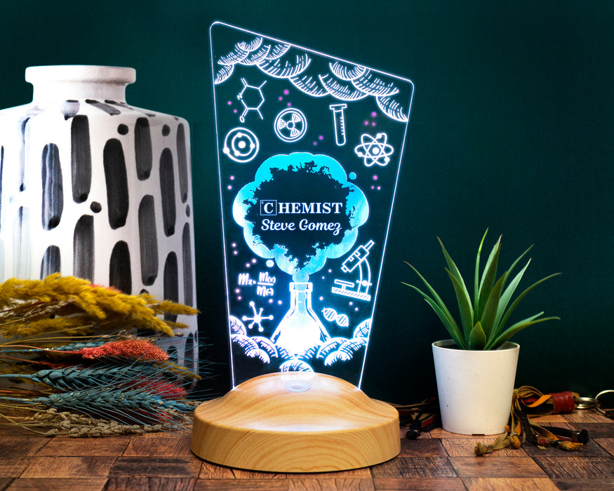 Kimya Öğretmenine Hediye, Kimya Öğretmenine Meslek Hediyesi Led Masa Lambası, Kimya Günü ve Kimyagerler