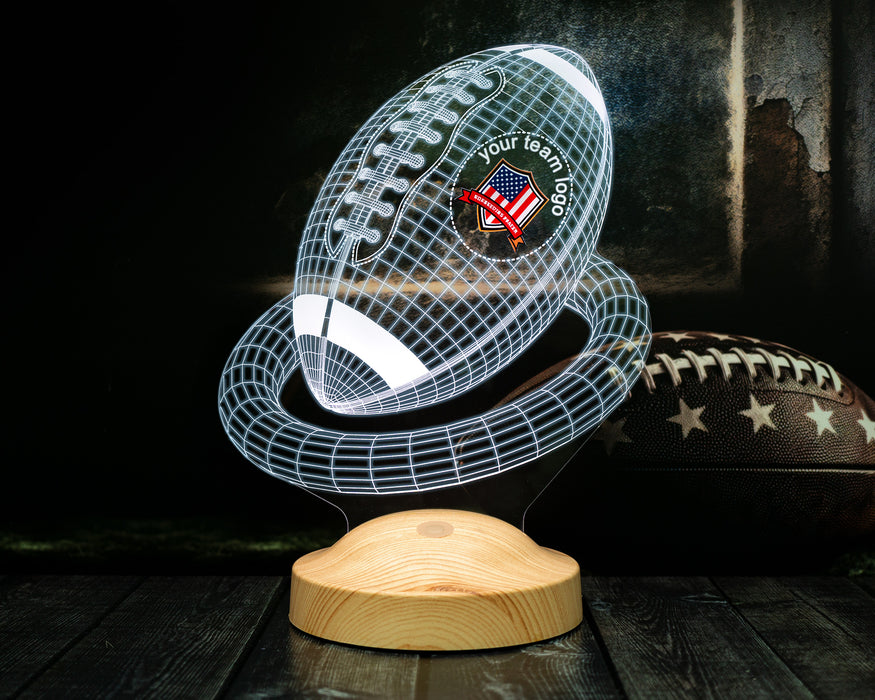 Amerikan Futbolu Topu Hediyesi Led Gece Lambası, Türkiye Korumalı Futbol Ligi Hediyesi, Amerikan Futbolu Hayranlarına Hediye 3 Boyutlu Gece Lambası