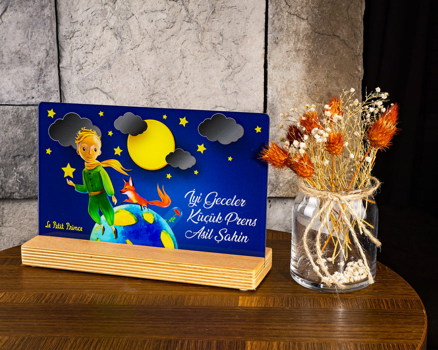 Kişiye Özel Pleksi Renkli Tablo Küçük Prens Çocuk Doğum Günü Hediyesi Özel Hediye Paketli