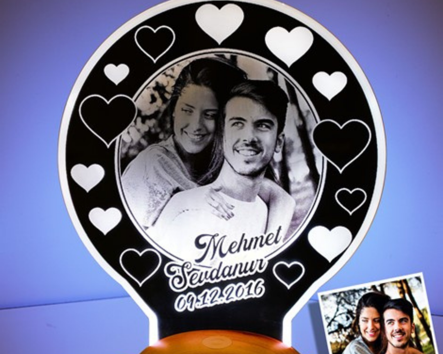 Sevgiliye Fotoğraflı Led Gece Lambası