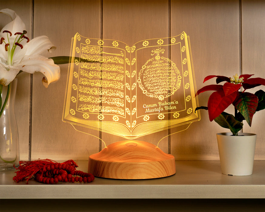 Babaya Dini Hediye, Babalar Günü Hediyesi Kuran-ı Kerim, Dedeye İslami Doğum Günü Hediyesi, Kişiye Özel Lamba Manevi Hatıra