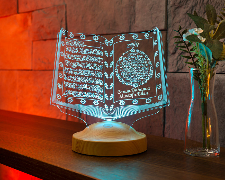 Babaya Dini Hediye, Babalar Günü Hediyesi Kuran-ı Kerim, Dedeye İslami Doğum Günü Hediyesi, Kişiye Özel Lamba Manevi Hatıra