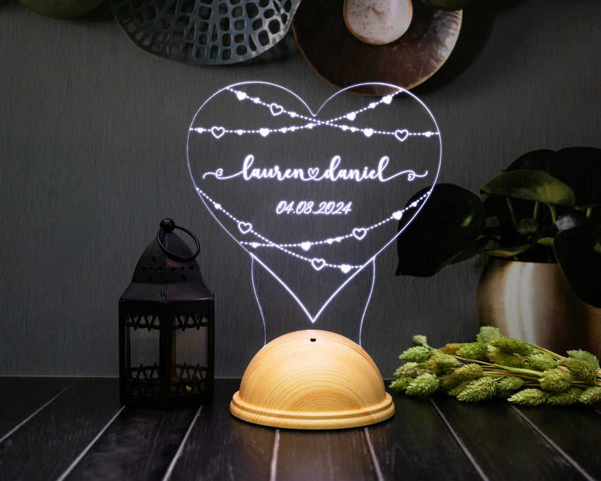 Sevgiliye Özel İsimli Kalp Led Gece Lambası - 14 Şubat, Doğum Günü ve Yıldönümü Hediyesi | Eşe, Nişanlıya Romantik Hediye