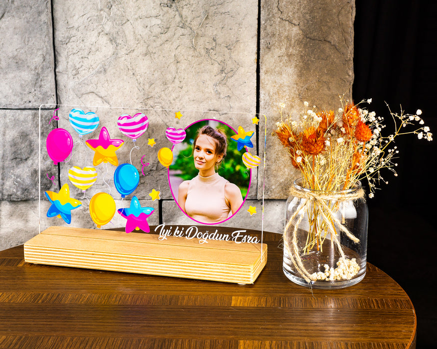 Kişiye Özel Pleksi Şeffaf Tablo Fotoğraflı Doğum Günü Hediyesi Özel Hediye Paketli