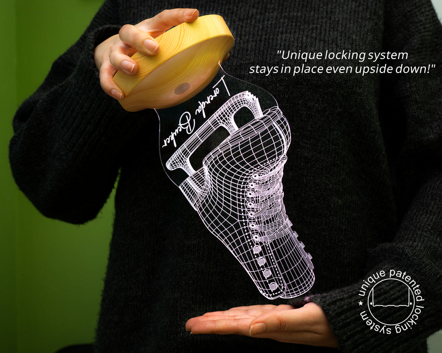 Buz Pateni 3D Led Lamba – Artistik Buz Pateni Sporcusuna Özel Hediye, Buz Pateni Sporcu ve Antrenör Hediyesi Edea, Jackson