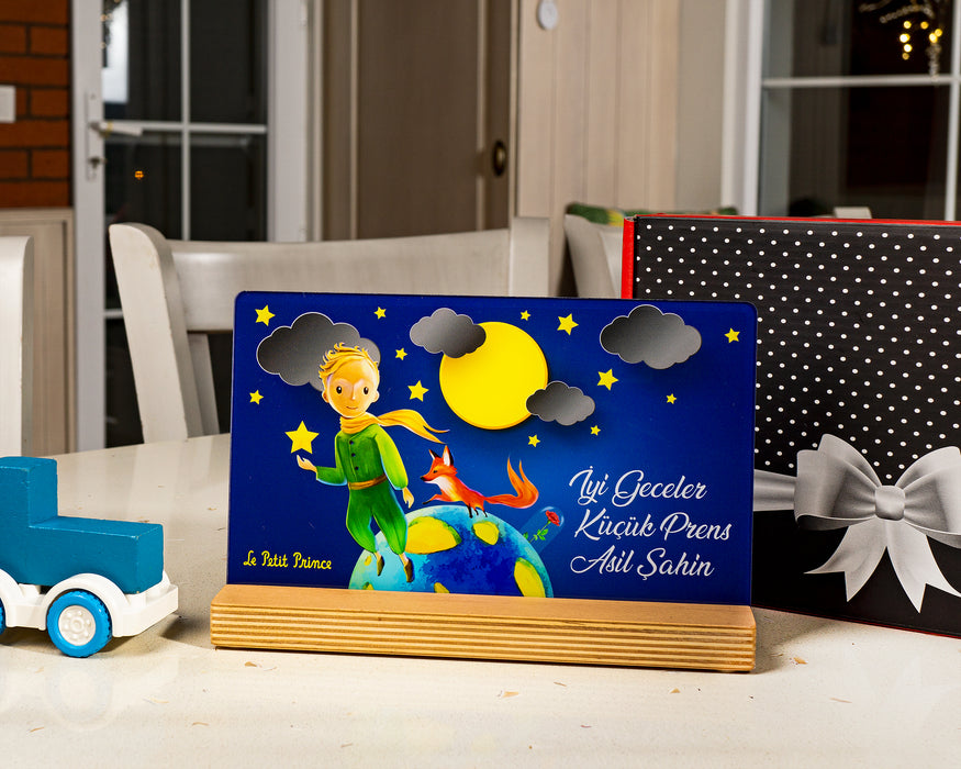 Kişiye Özel Pleksi Renkli Tablo Küçük Prens Çocuk Doğum Günü Hediyesi Özel Hediye Paketli