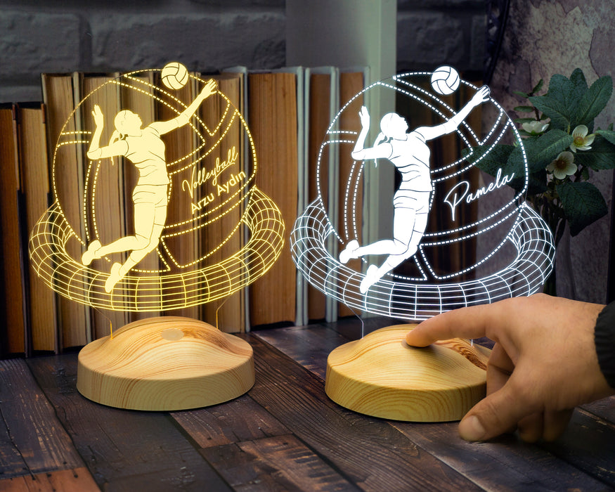 Voleybolcu Hediyesi Kişiye Özel Led Lamba, Voleybol Sevenlere Özel Hediye Gece Lambası