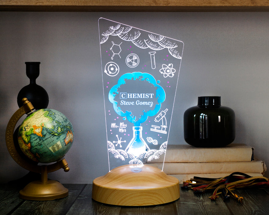 Kimya Öğretmenine Hediye, Kimya Öğretmenine Meslek Hediyesi Led Masa Lambası, Kimya Günü ve Kimyagerler