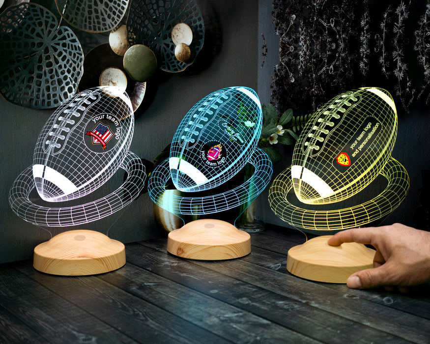 Amerikan Futbolu Topu Hediyesi Led Gece Lambası, Türkiye Korumalı Futbol Ligi Hediyesi, Amerikan Futbolu Hayranlarına Hediye 3 Boyutlu Gece Lambası