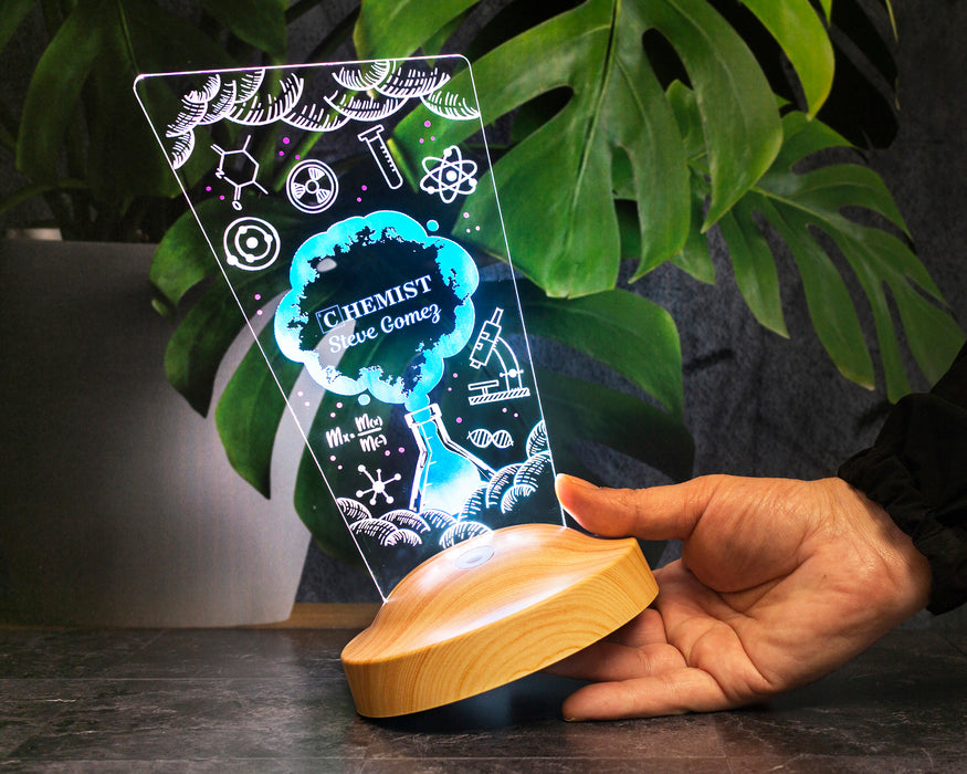 Kimya Öğretmenine Hediye, Kimya Öğretmenine Meslek Hediyesi Led Masa Lambası, Kimya Günü ve Kimyagerler