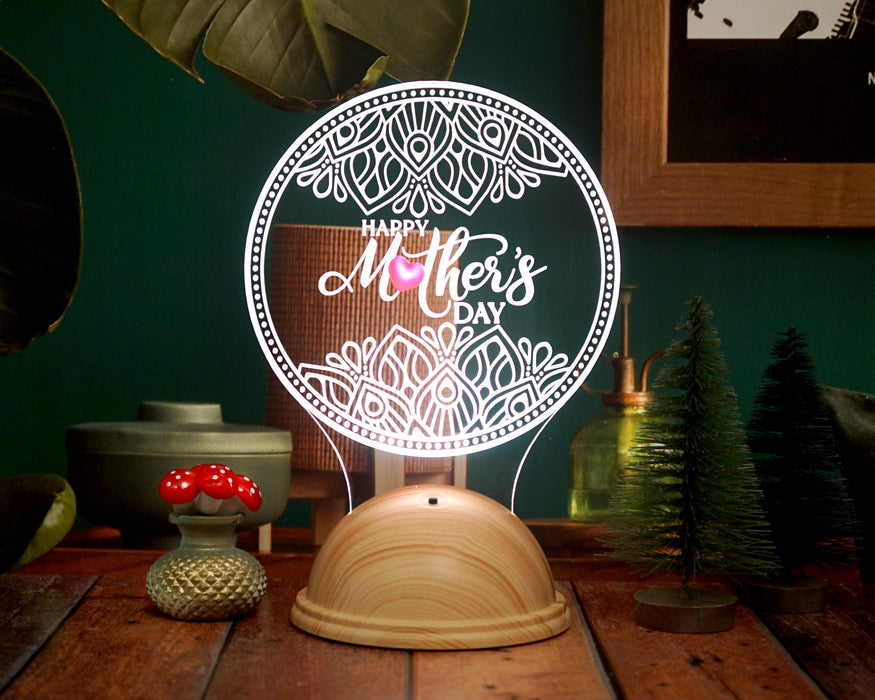 Happy Mother's Day İşlemeli Anneler Günü Hediyesi Gece Lambası