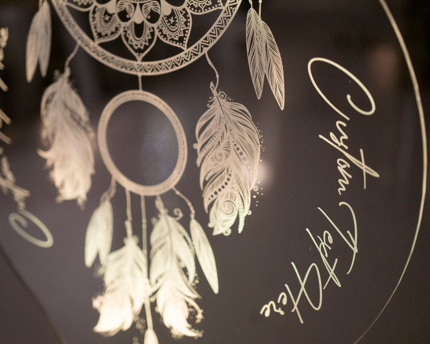 Dreamcatcher Gece Lambası Kişiye Özel Hediye, Düş Kapanı Rüya Kapanı Kişiselleştirilmiş Led Lamba, Chakra Ev ve Oda Dekoru