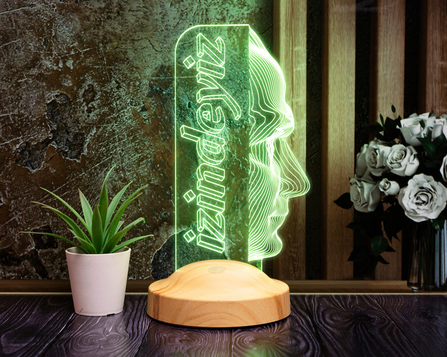 Atatürk Temalı Hediyelik Ürünler Atatürk İzindeyiz Gecelambası 3D Led Lamba, Atam İzindeyiz Sloganı, Ofis ve İşyeri Hediyesi